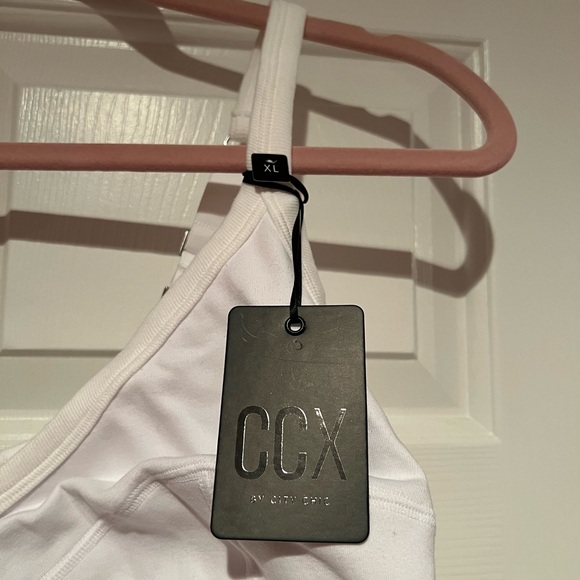 City Chic CCX Rib Crop Bra White Plus Size XL NWT - Picture 3 of 9